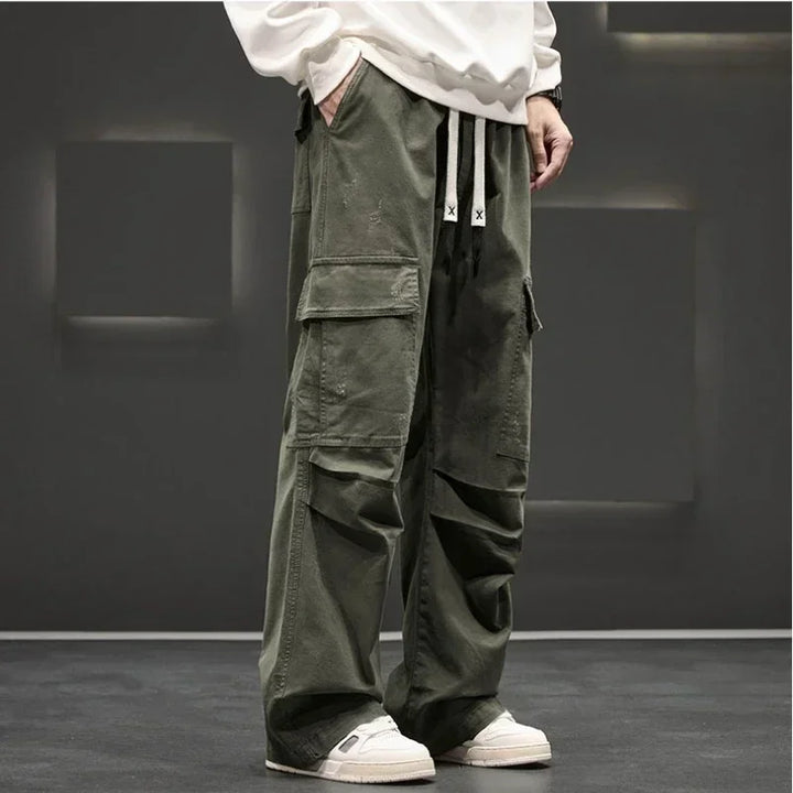 Luke | Men's Wide Leg Cargo Pocket Casual Pants