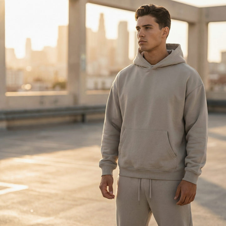 Men's Oversized Fleece Hoodie Jogger Tracksuit Set