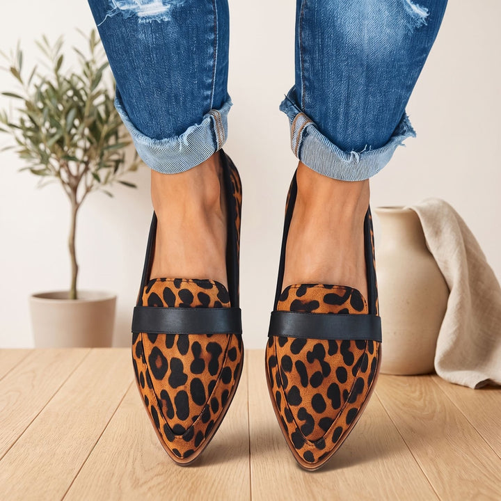 Men's Pointed-Toe Slip-On Suede Penny Loafer Flats - Yellow/Orange