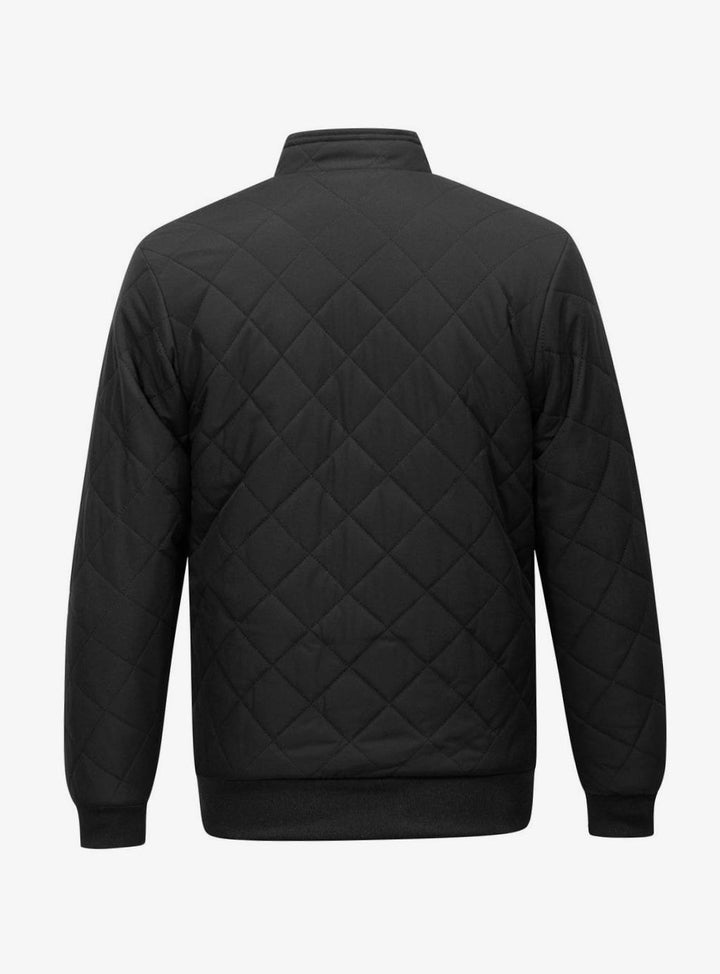Men's Quilted Fleece-Lined Full-Zip Bomber Jacket