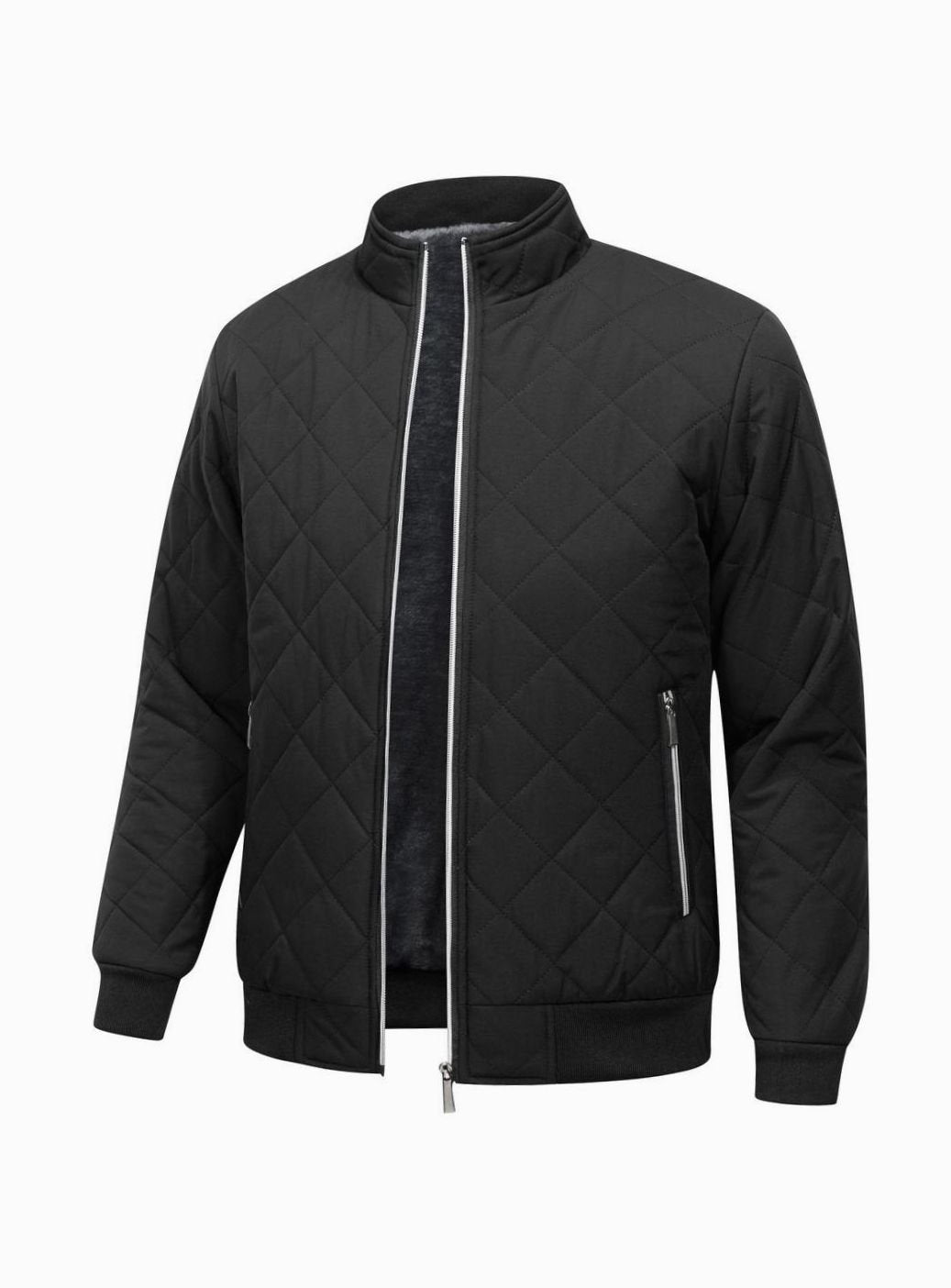 Men's Quilted Fleece-Lined Full-Zip Bomber Jacket