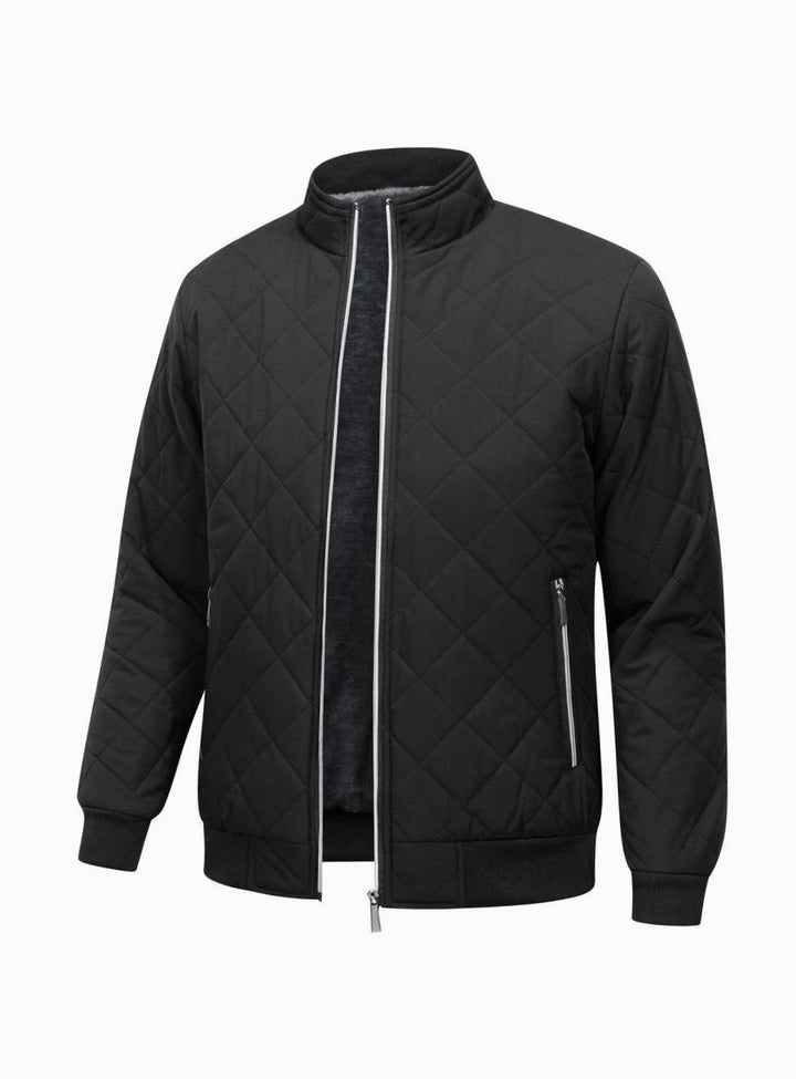 Men's Quilted Fleece-Lined Full-Zip Bomber Jacket