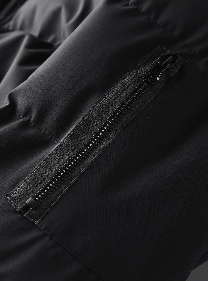 Men's Quilted Hooded Winter Jacket Insulated Full-Zip Puffer Coat