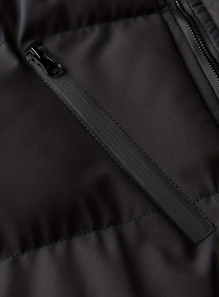 Men's Quilted Hooded Winter Jacket Insulated Full-Zip Puffer Coat