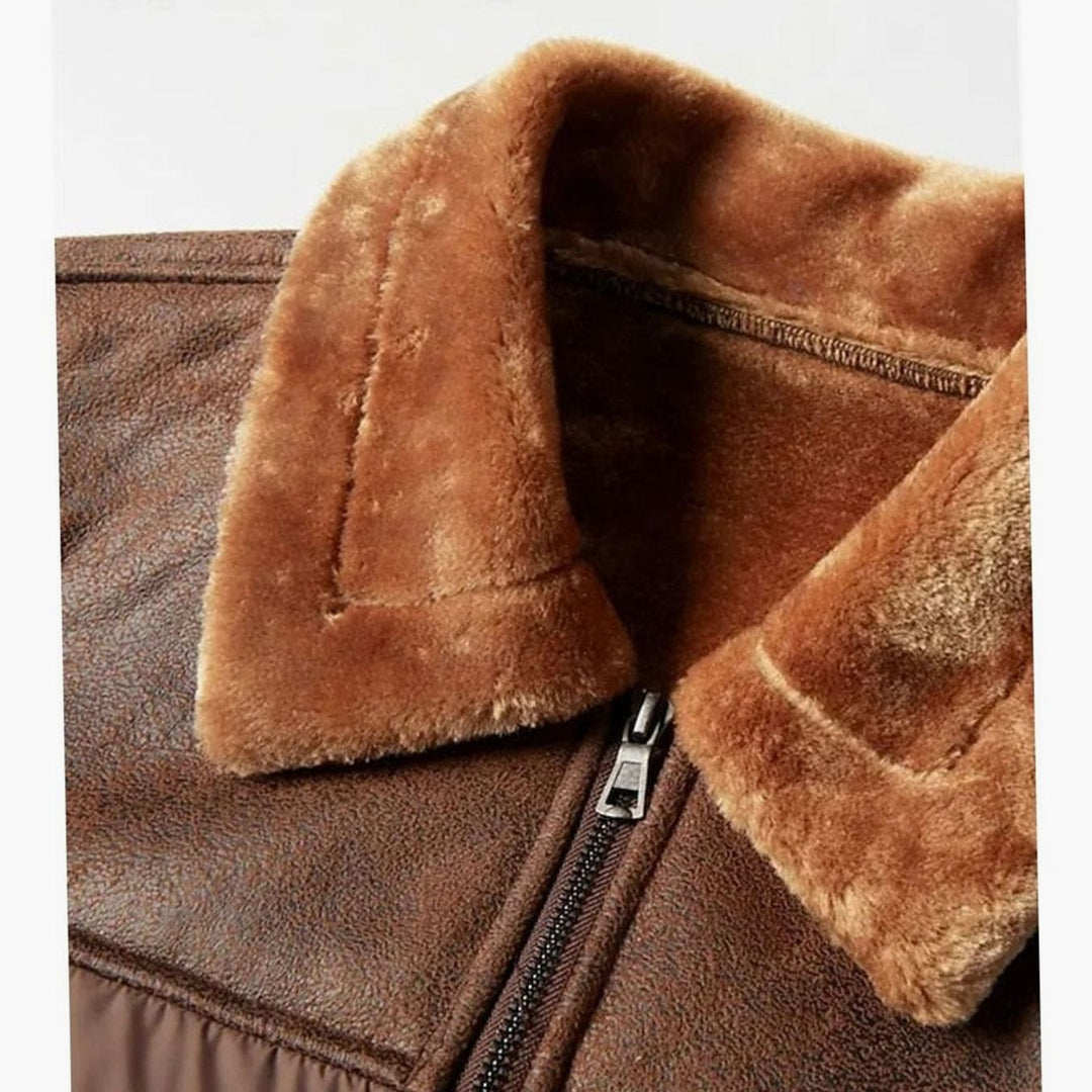 Men's Quilted Jacket Insulated Sherpa-Collar Coated Puffer