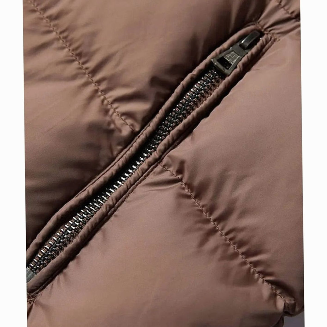 Men's Quilted Jacket Insulated Sherpa-Collar Coated Puffer