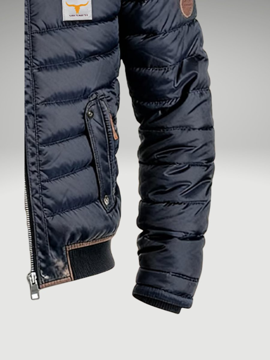 Men's Quilted Jacket Insulated Stand-Collar Puffer Bomber