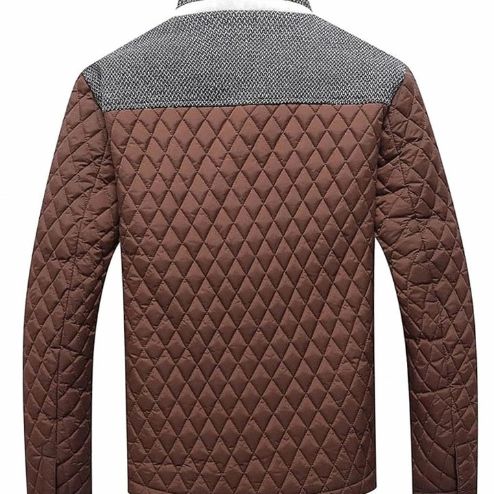 Men's Quilted Stand-Collar Button-Front Jacket