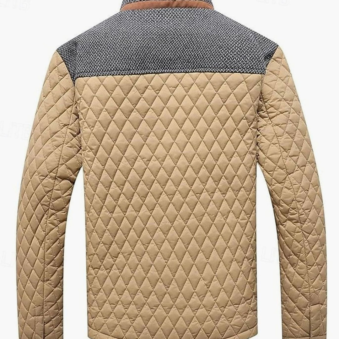 Men's Quilted Stand-Collar Button-Front Jacket