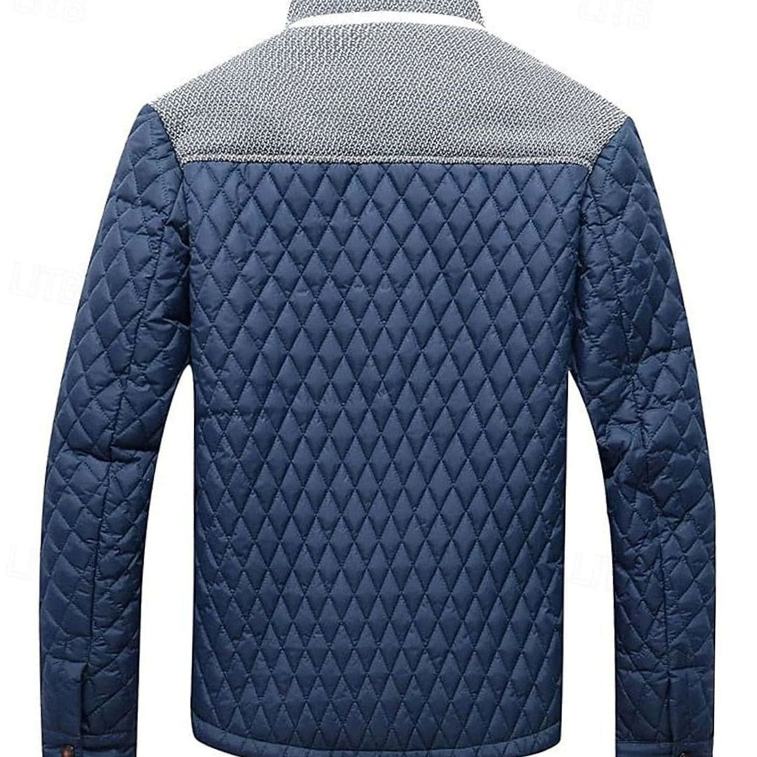 Men's Quilted Stand-Collar Button-Front Jacket