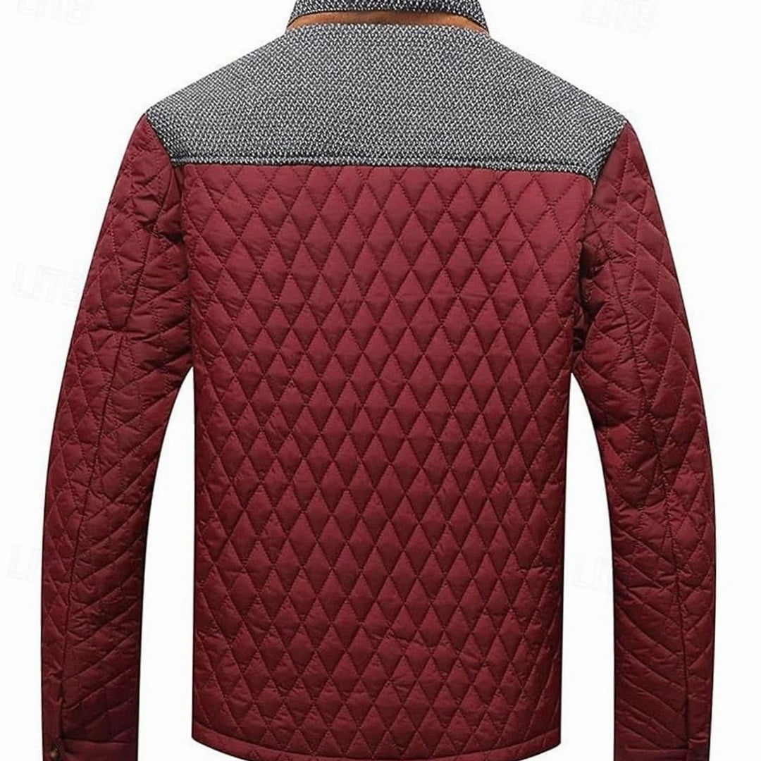 Men's Quilted Stand-Collar Button-Front Jacket