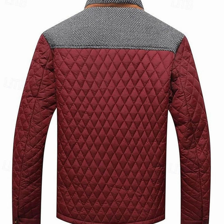 Men's Quilted Stand-Collar Button-Front Jacket