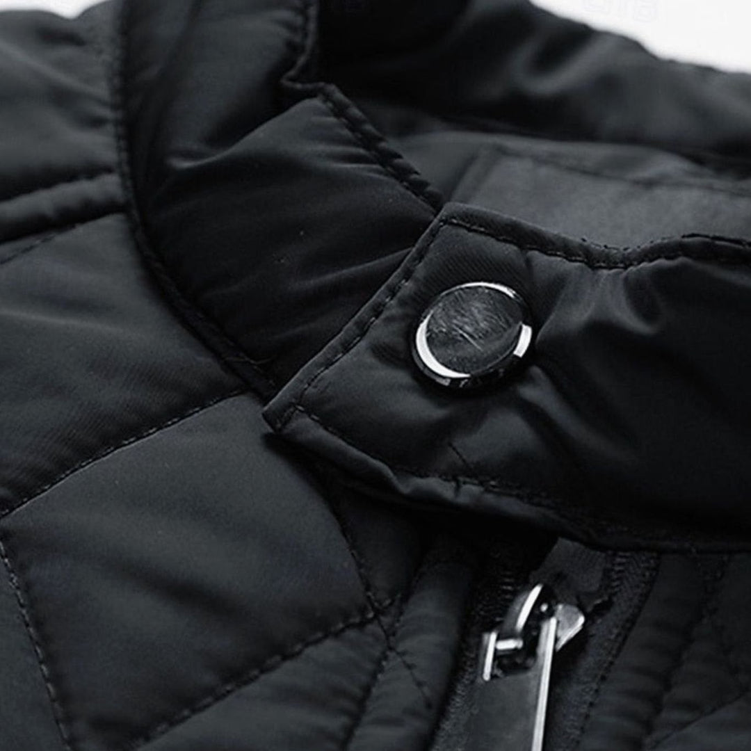 Men's Quilted Stand-Collar Full-Zip Bomber Jacket