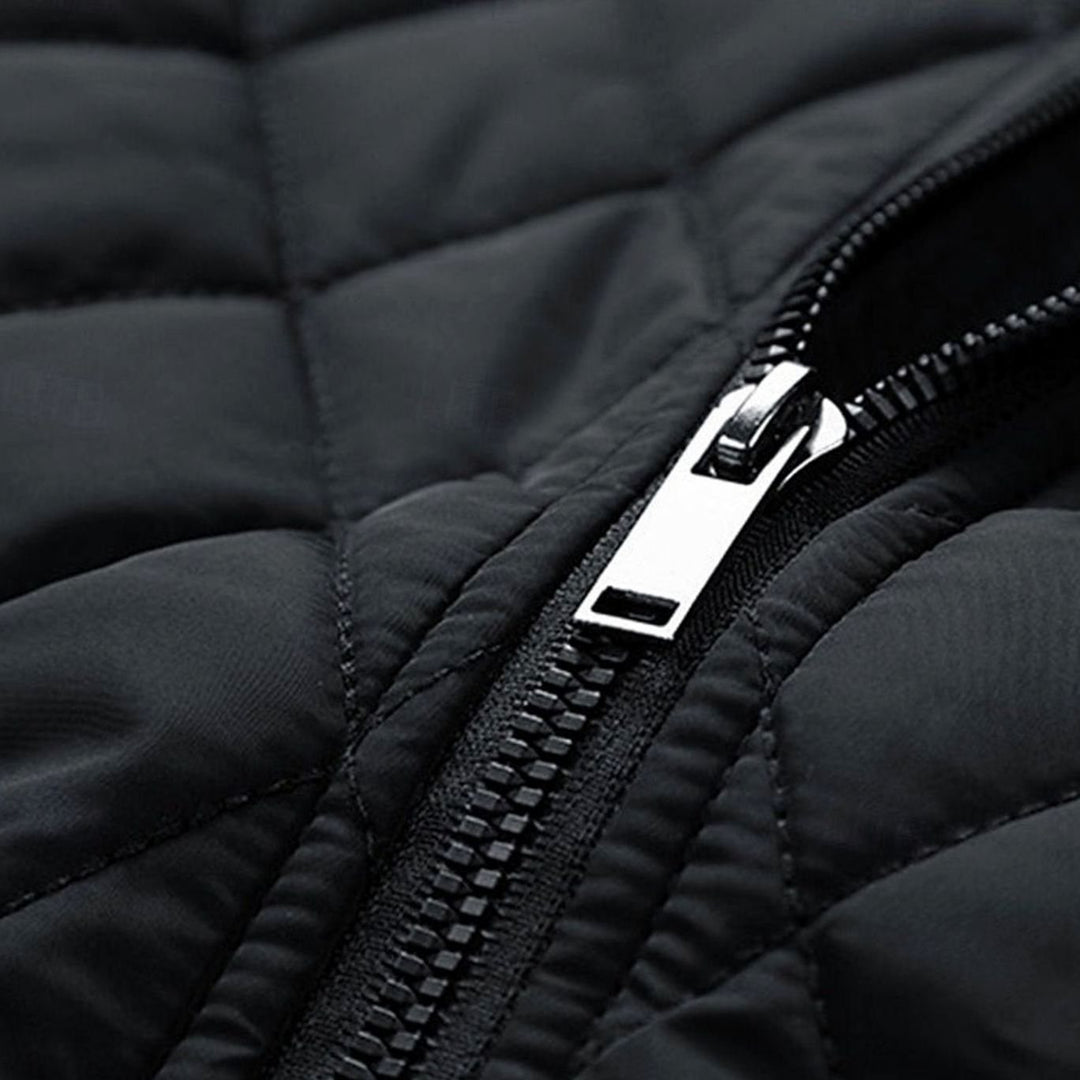 Men's Quilted Stand-Collar Full-Zip Bomber Jacket