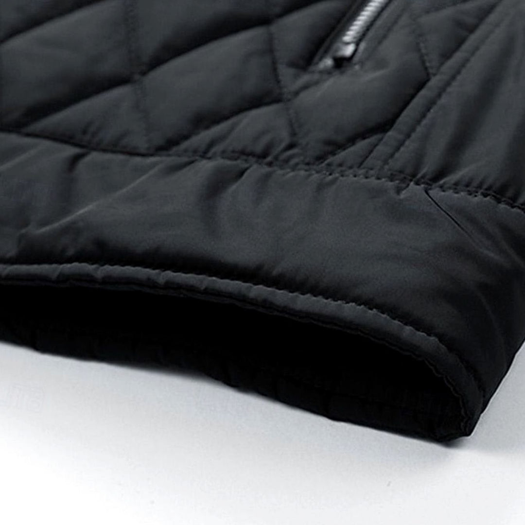 Men's Quilted Stand-Collar Full-Zip Bomber Jacket