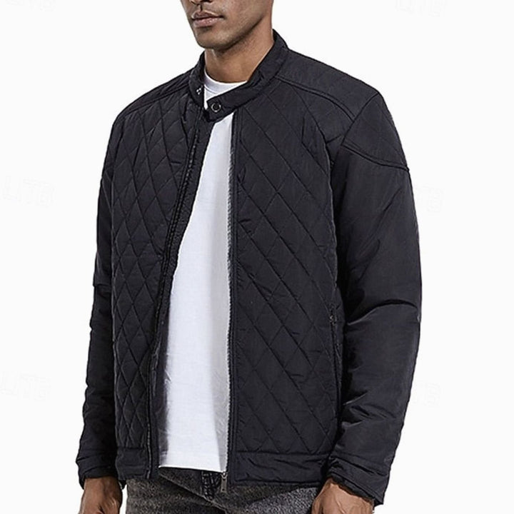 Men's Quilted Stand-Collar Full-Zip Bomber Jacket