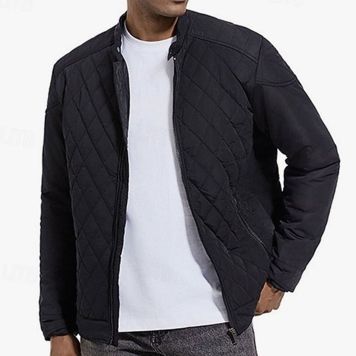 Men's Quilted Stand-Collar Full-Zip Bomber Jacket