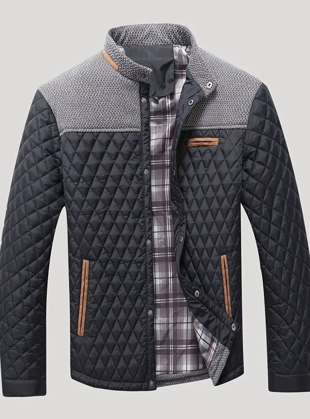 Men's Quilted Stand-Collar Insulated Jacket