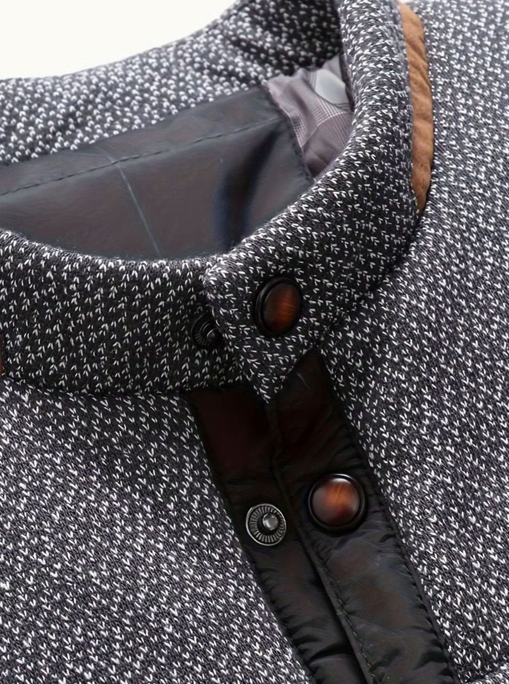 Men's Quilted Stand-Collar Snap-Front Insulated Jacket