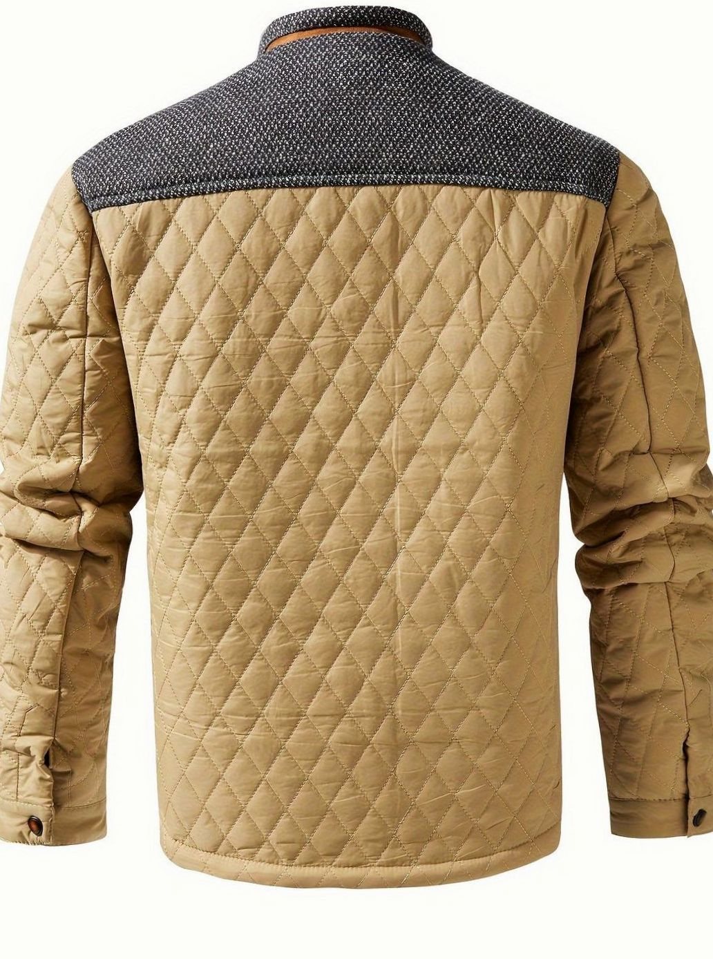 Men's Quilted Stand-Collar Snap-Front Insulated Jacket