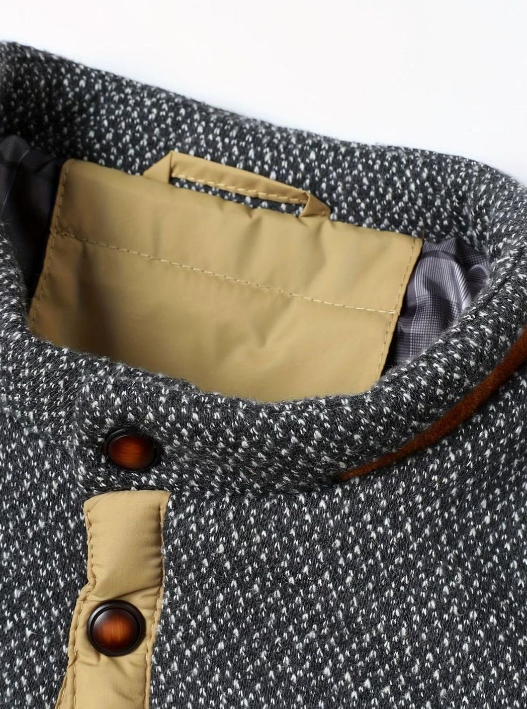 Men's Quilted Stand-Collar Snap-Front Insulated Jacket