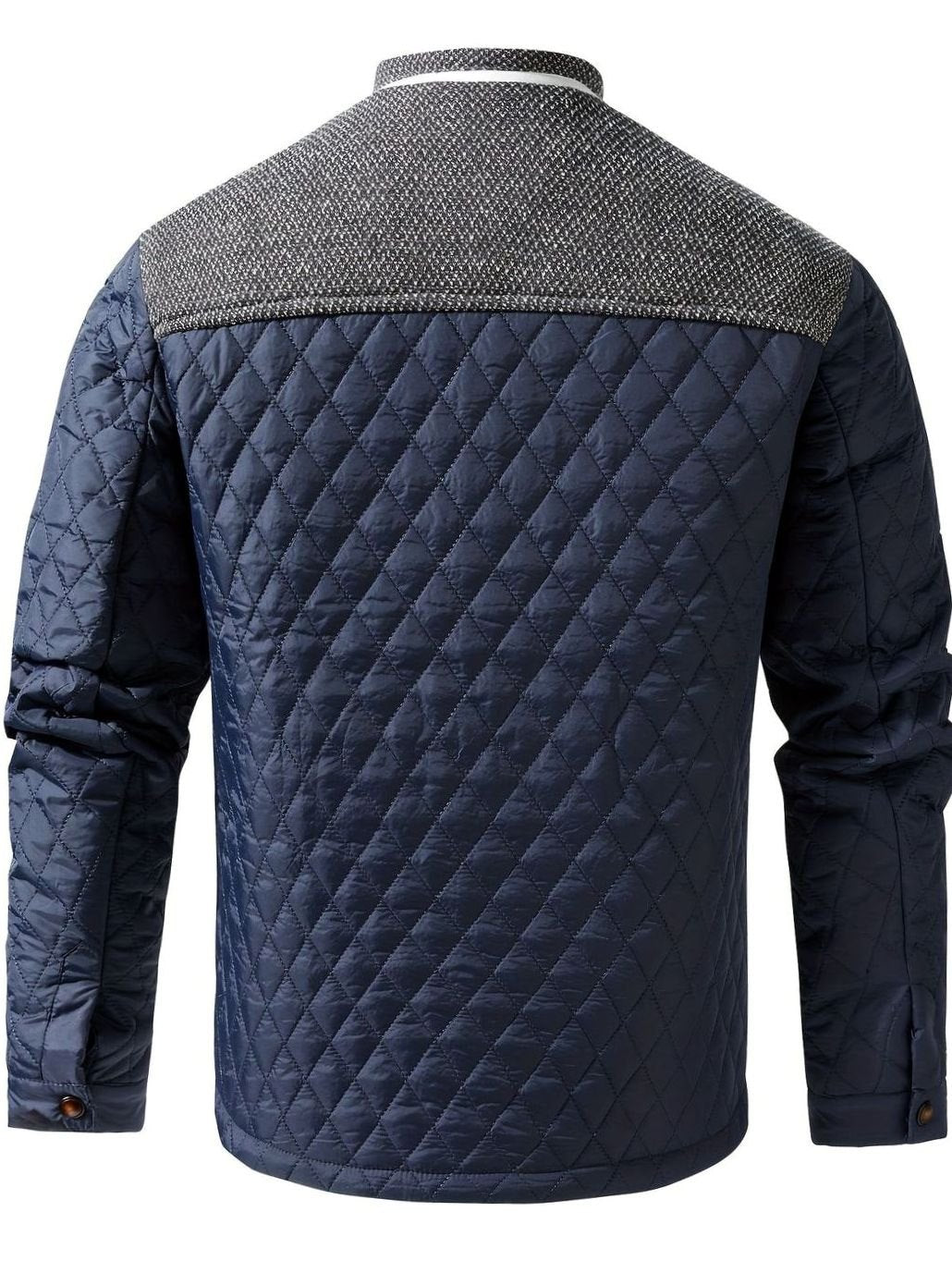 Men's Quilted Stand-Collar Snap-Front Insulated Jacket
