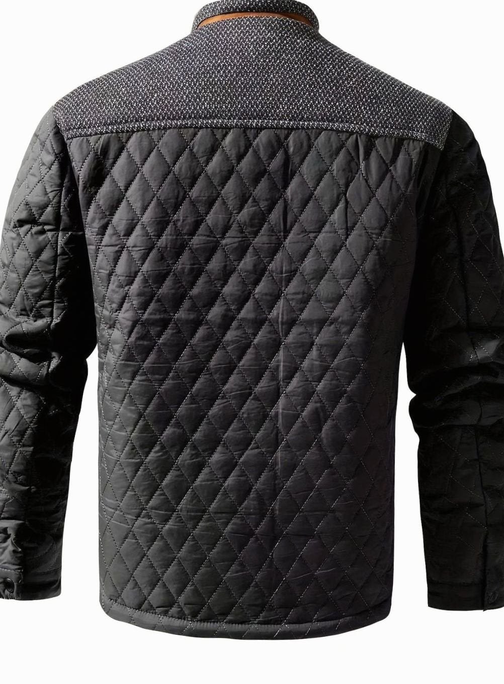 Men's Quilted Stand-Collar Snap-Front Insulated Jacket