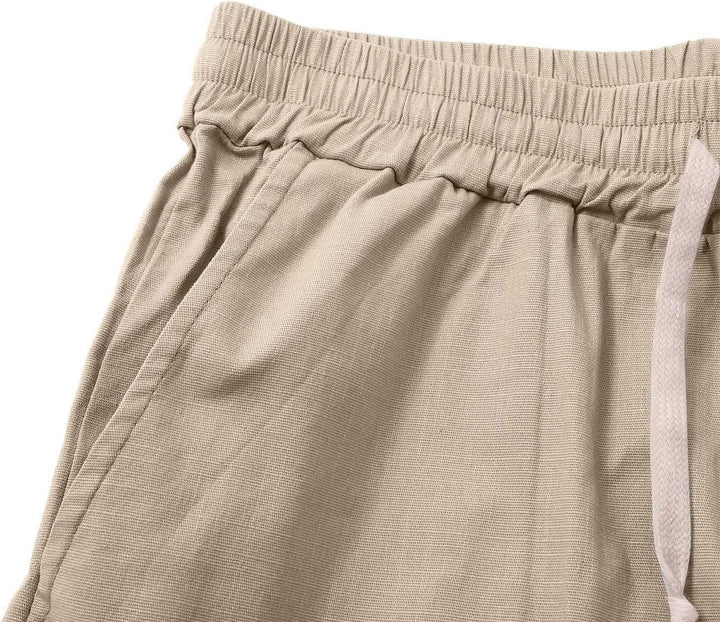 Men's Relaxed-Fit Drawstring Linen Casual Summer Shorts
