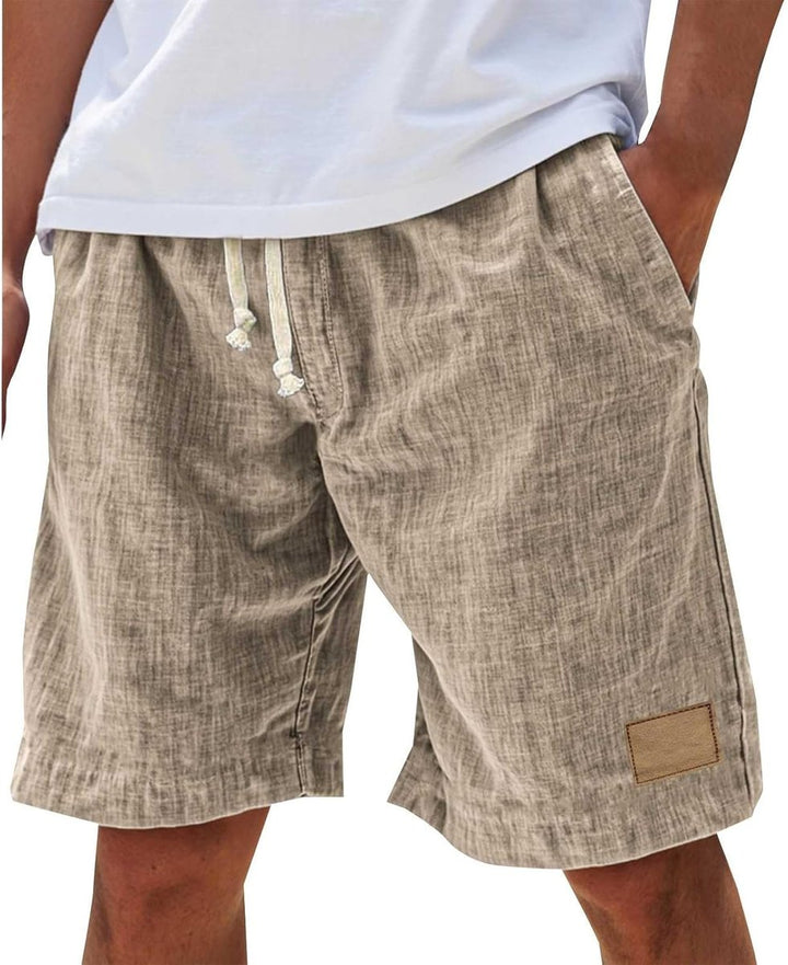 Men's Relaxed-Fit Drawstring Linen Casual Summer Shorts