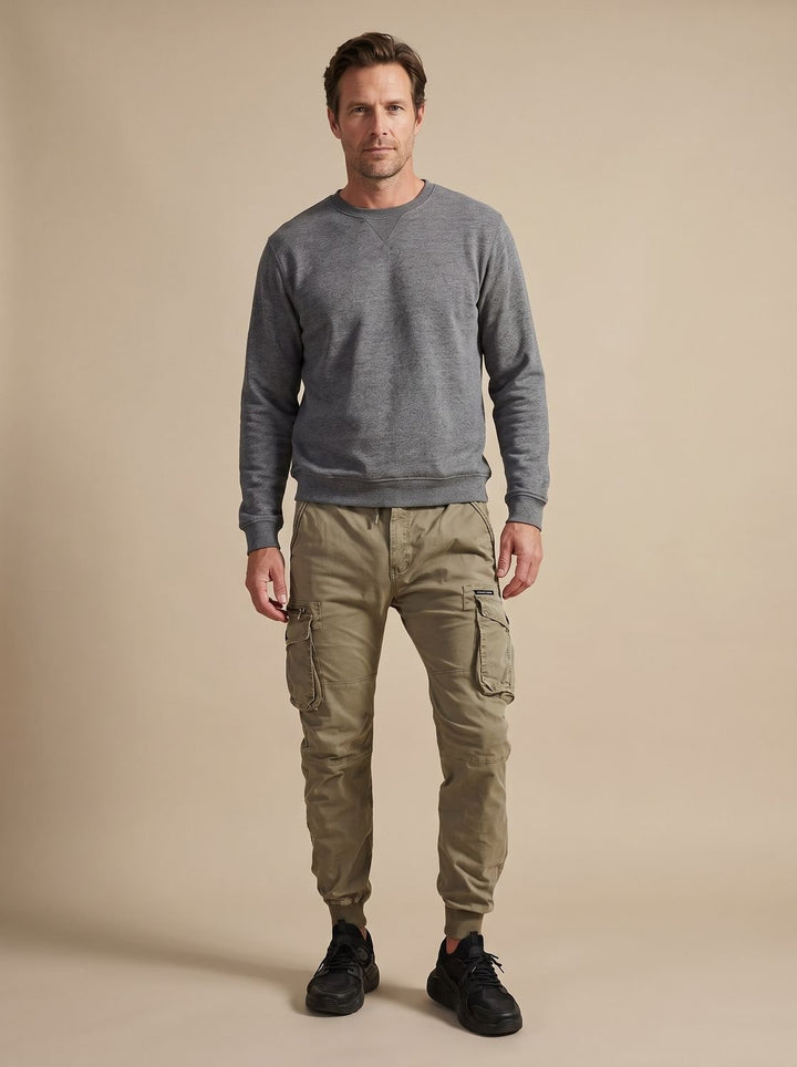 Men's Relaxed-Fit Elastic-Waist Cargo Jogger Pants