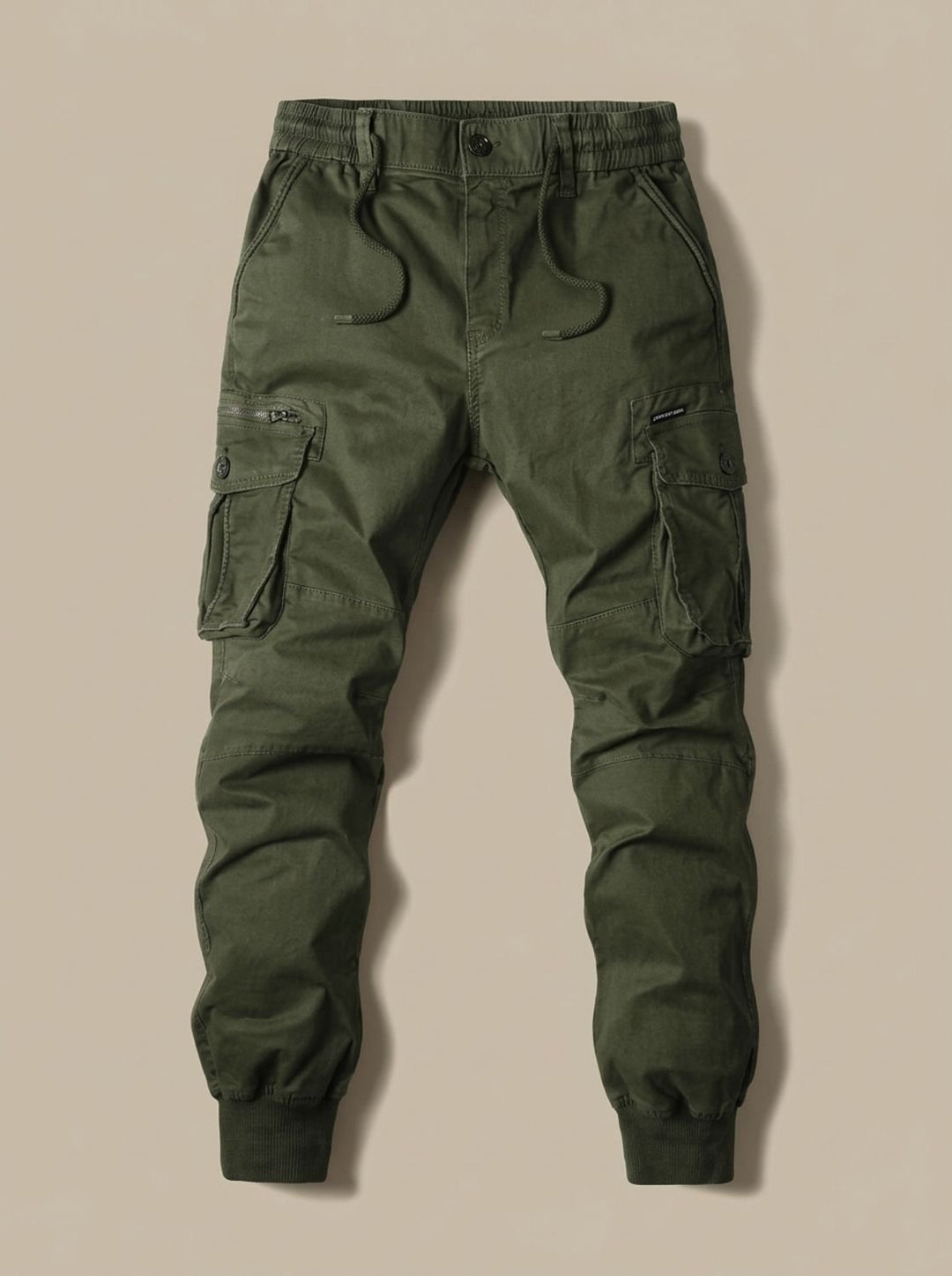 Men's Relaxed-Fit Elastic-Waist Cargo Jogger Pants - Green
