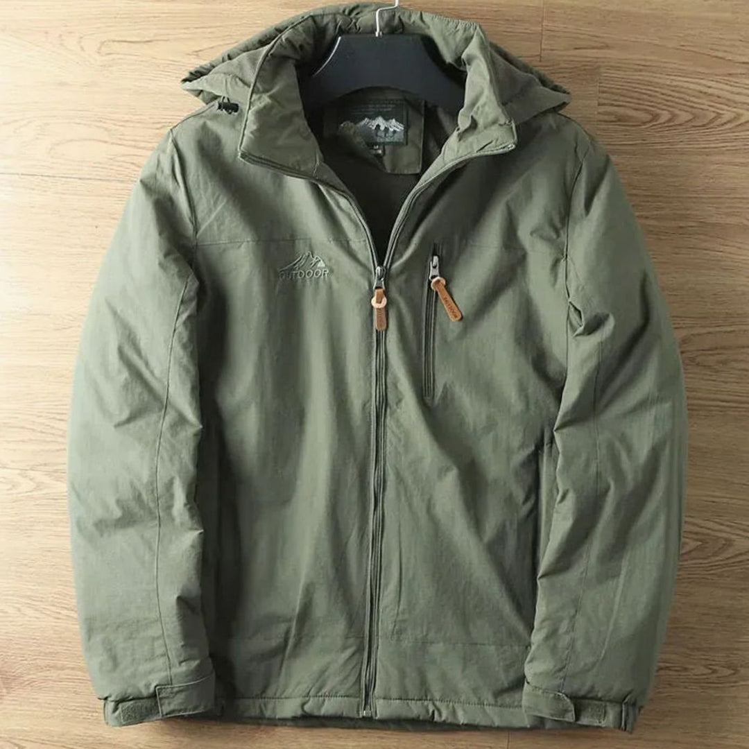 Men's Relaxed-Fit Hooded Zip-Front Outdoor Jacket - Green