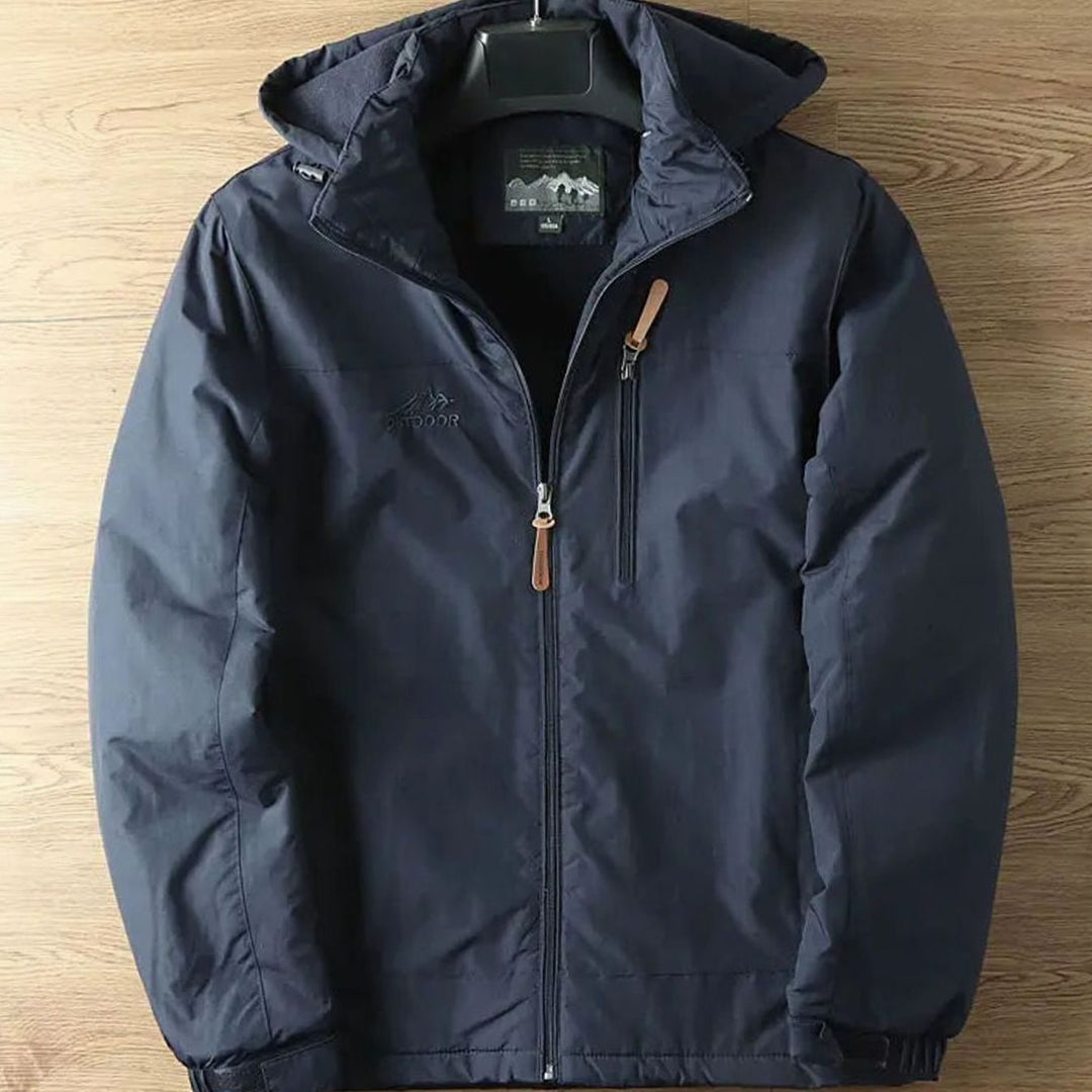 Men's Relaxed-Fit Hooded Zip-Front Outdoor Jacket - Navy