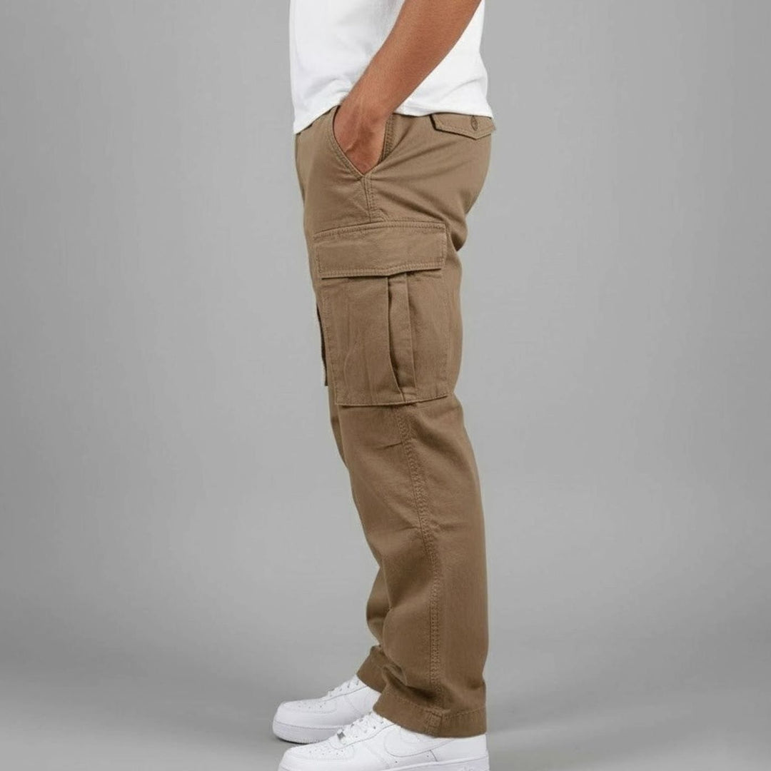 Men's Relaxed Fit Multi-Pocket Cargo Pants Streetwear