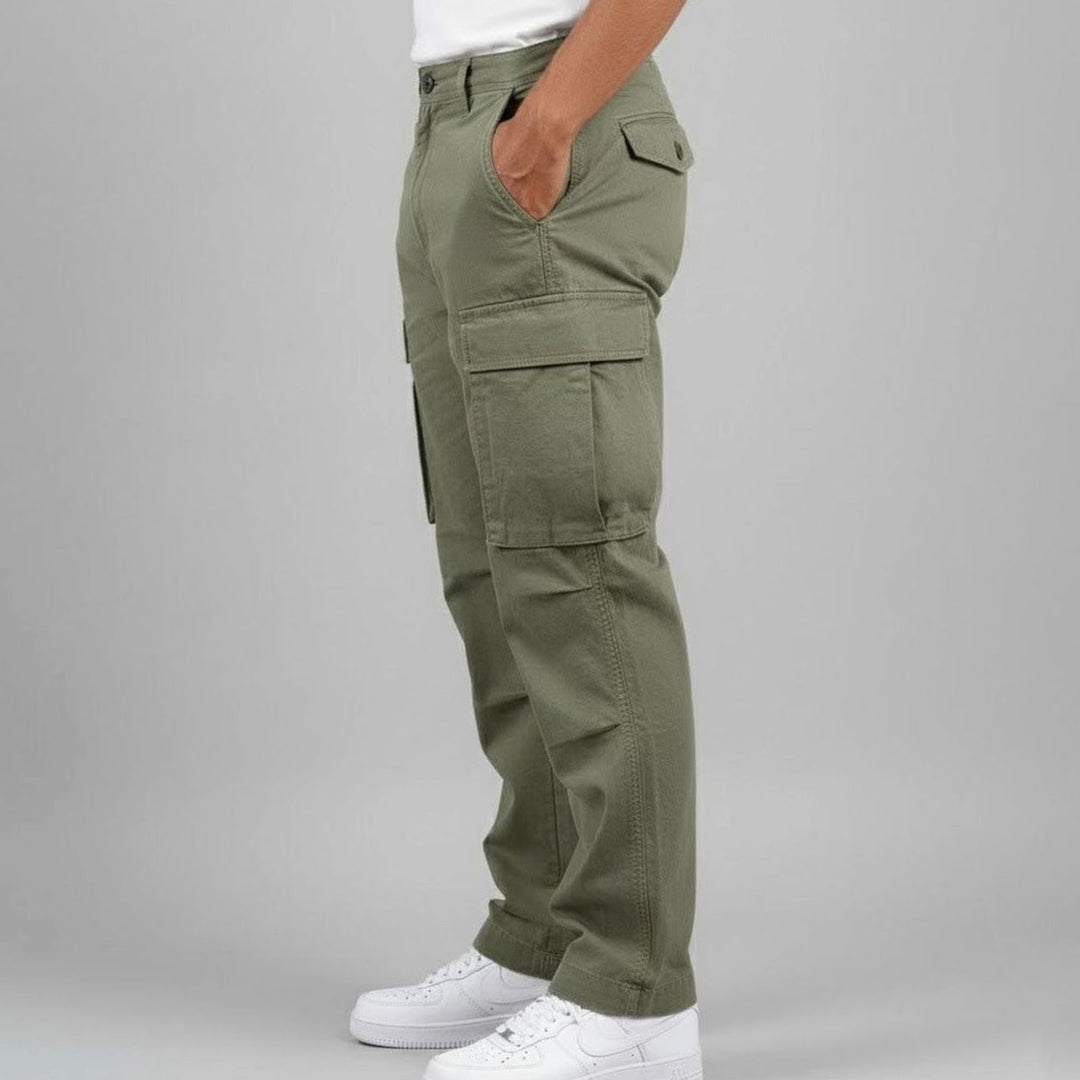 Men's Relaxed Fit Multi-Pocket Cargo Pants Streetwear