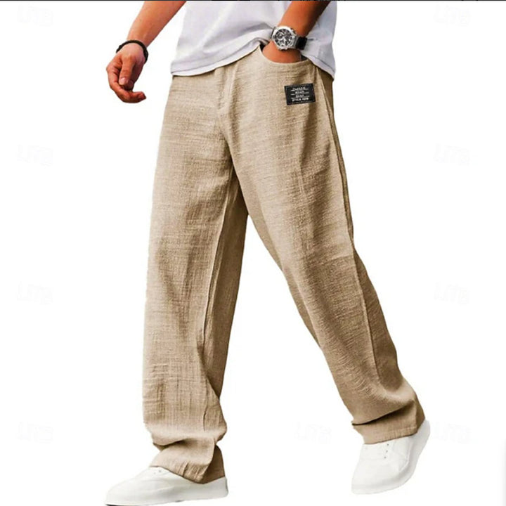 Men's Relaxed-Fit Wide-Leg Lightweight Casual Pants - Beige