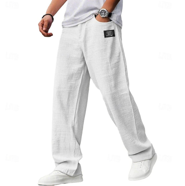 Men's Relaxed-Fit Wide-Leg Lightweight Casual Pants - White