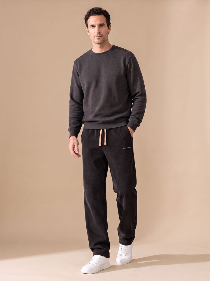 Men's Relaxed Straight-Leg Corduroy Drawstring Pants