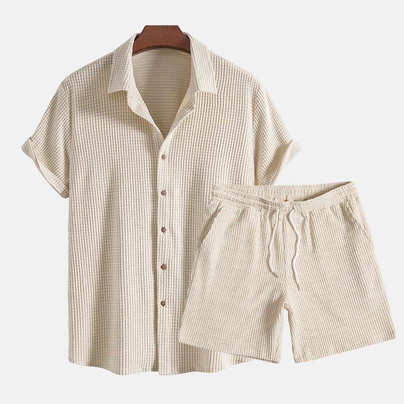 Edward | Men's Two Piece Casual Shirt Shorts Set