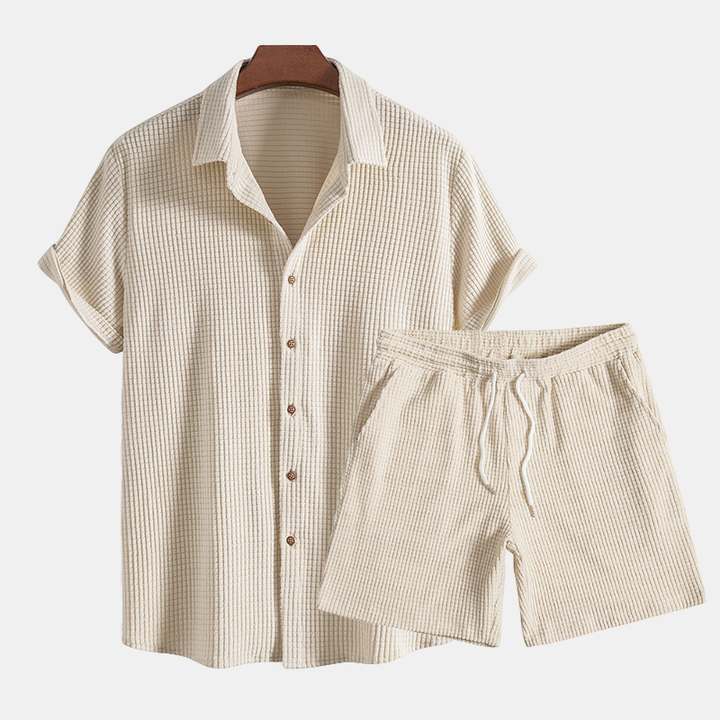 Edward | Men's Two Piece Casual Shirt Shorts Set