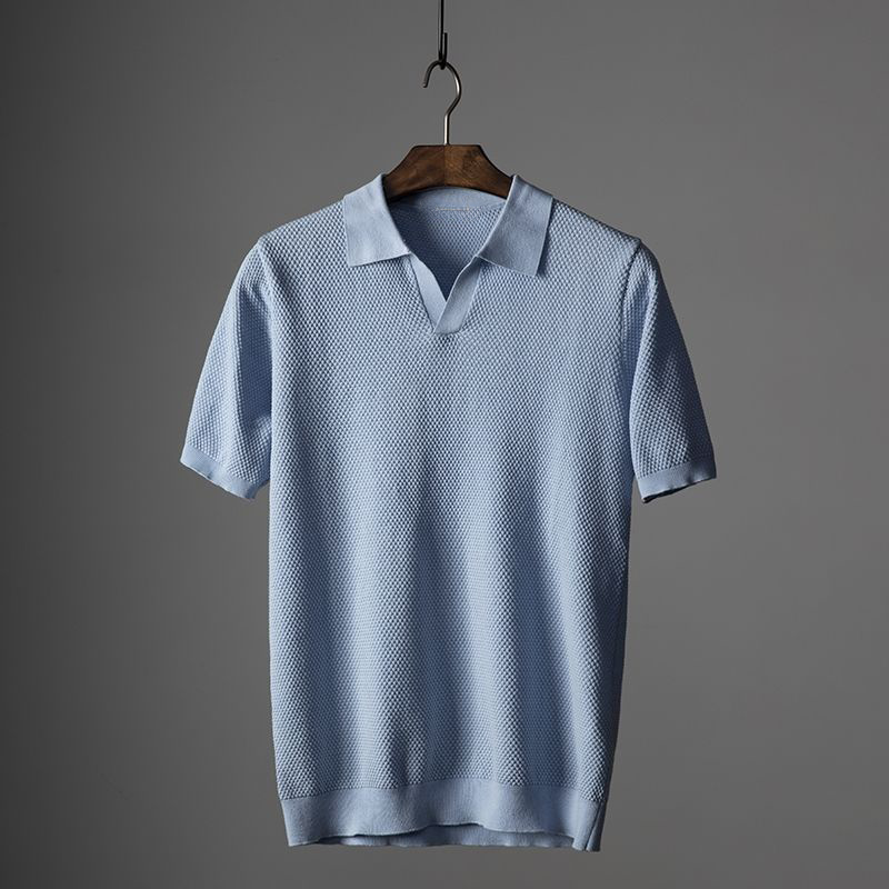 Jayden | Men's Textured Short Sleeve Classic Polo Shirt
