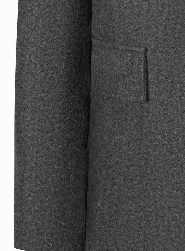 Men's Single-Breasted Wool Overcoat Tailored Turn-Down Collar