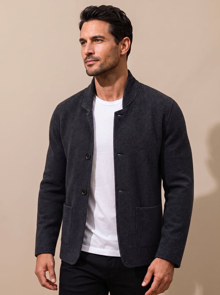 Men's Slim-Fit Button-Front Knit Cardigan Blazer