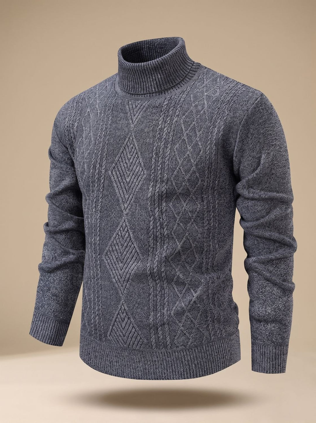 Men's Slim-Fit Cable-Knit Turtleneck Sweater