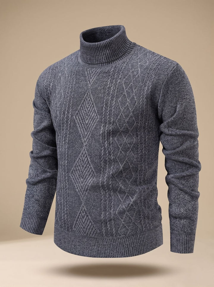Men's Slim-Fit Cable-Knit Turtleneck Sweater