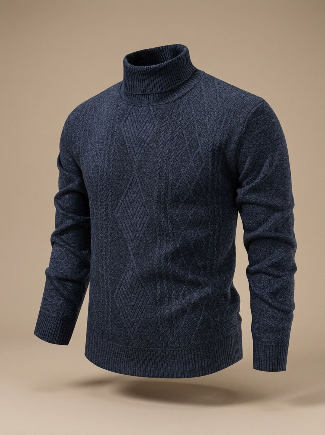 Men's Slim-Fit Cable-Knit Turtleneck Sweater