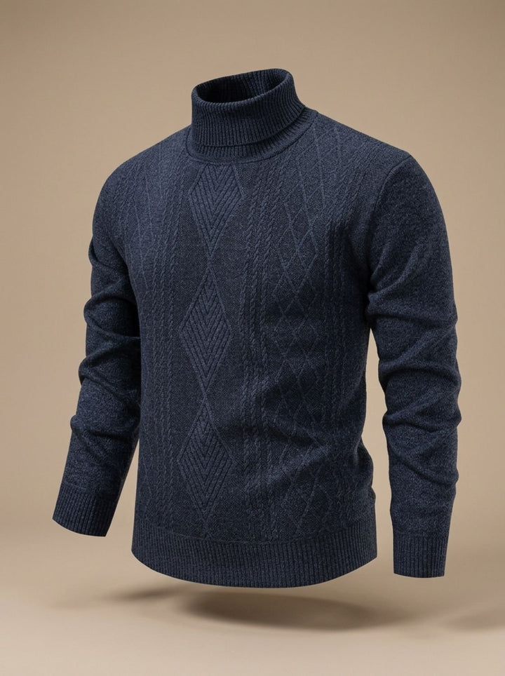 Men's Slim-Fit Cable-Knit Turtleneck Sweater
