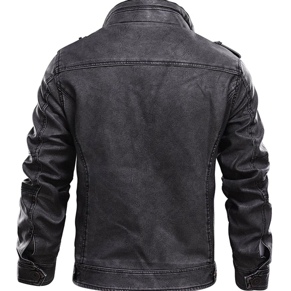 Men's Slim Fit Faux Leather Biker Moto Jacket