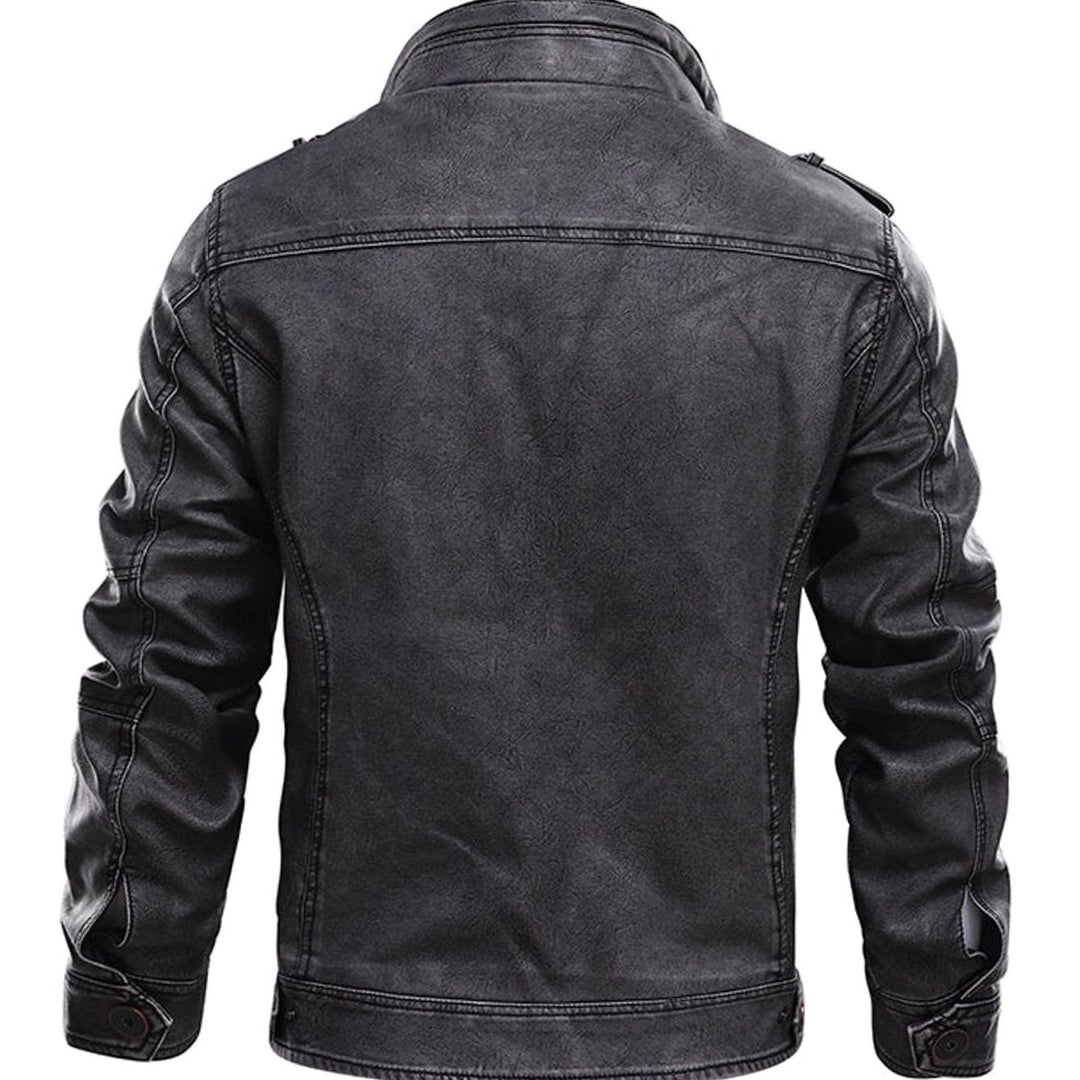 Men's Slim Fit Faux Leather Biker Moto Jacket