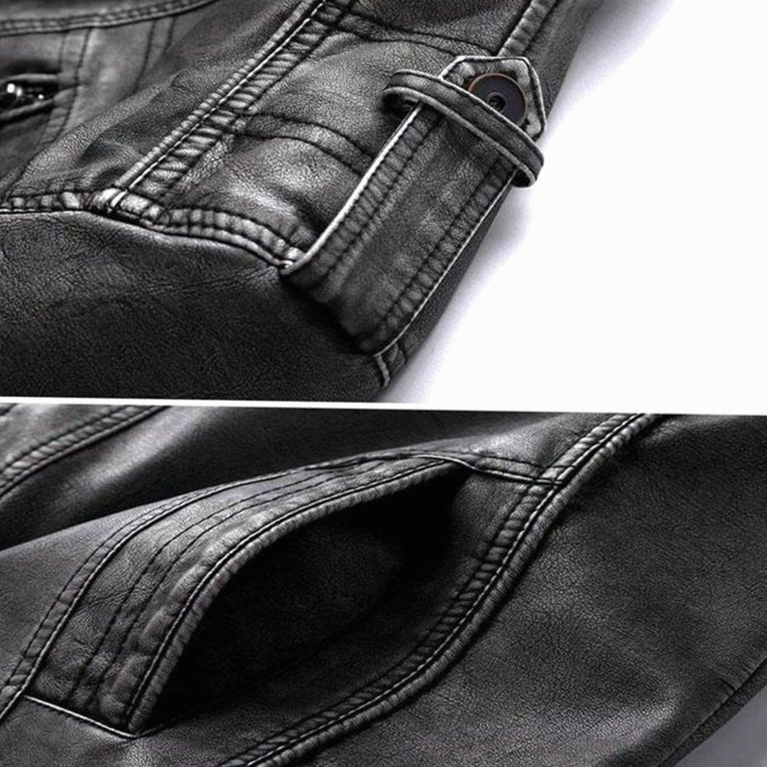 Men's Slim Fit Faux Leather Biker Moto Jacket